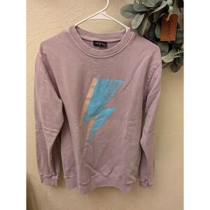 Zutter USA Womens Lightning Bolt Graphic Sweatshirt Lavender Purple Medium